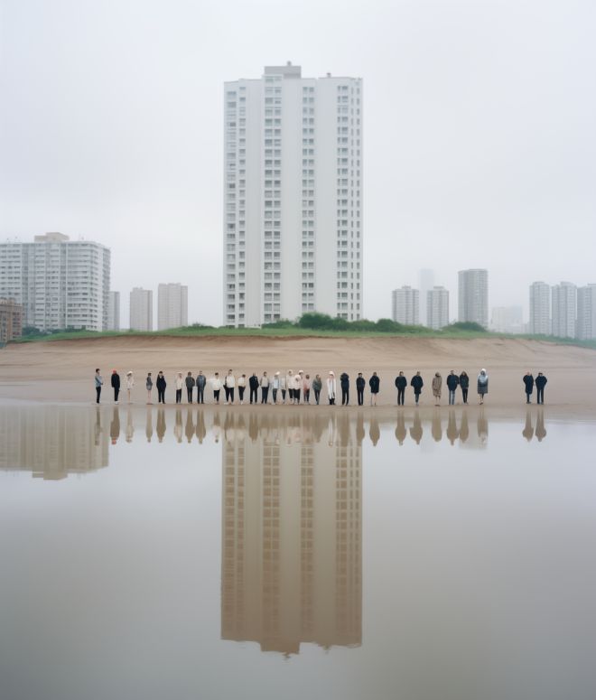 Yunfeng Zhou’s work has taken images of urban and natural landscapes from Shenzhen and Margate to merge them using an artificial intelligence tool