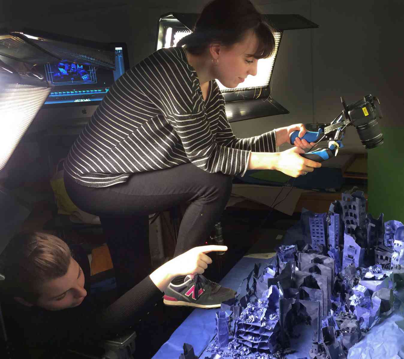 Leymun  - Catherine Prowse and Hannah Quinn making their stop motion film 'Leymun' in the animation suite, 2017