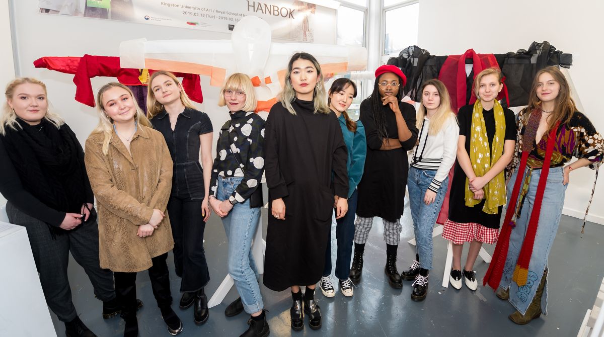 Creative collaboration from Kingston School of Art fashion students and Royal School of Needlework gives modern twist to traditional Korean Hanbok 