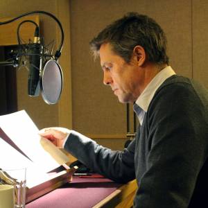 Hugh Grant reads extract from the Duke of Wellington's description of the Battle of Waterloo to promote Kingston University Journalism professor Brain Cathcart's new book