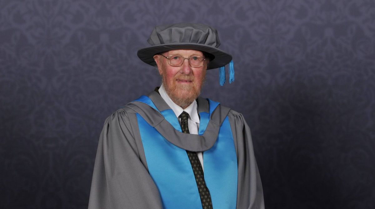 Renowned illustrator John Vernon Lord receives honorary fellowship from Kingston University at Kingston School of Art graduation ceremony 