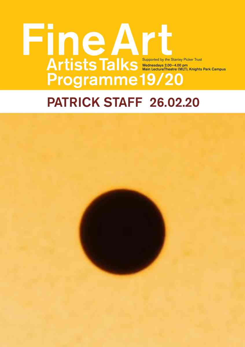 Artists Talks programme poster - Patrick Staff