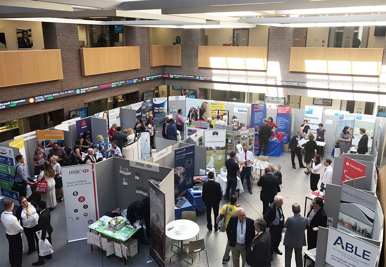 An image of the atrium at Kingston Business School