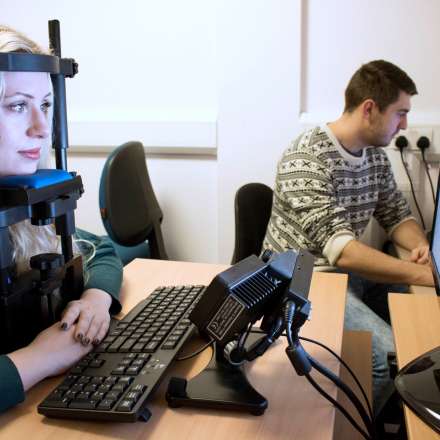 Eye-tracking equipment in the psychology lab