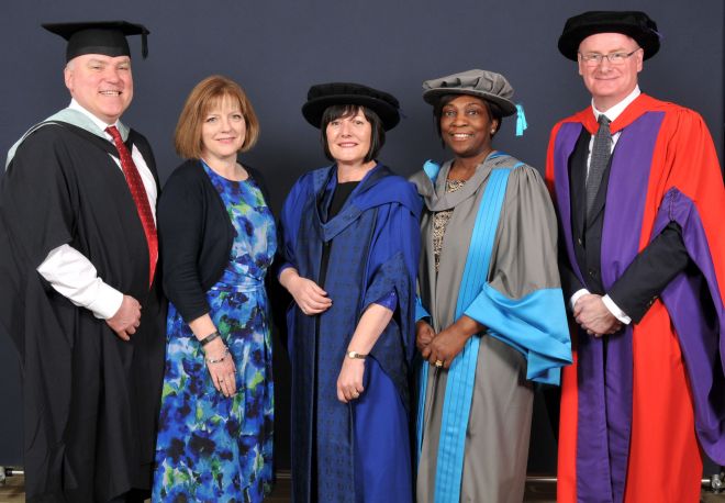 Left to right: Professor Tom Quinn, Professor Jane Cummings, Dr Julia Gale, Dr Val Collington, Professor Andy Kent.