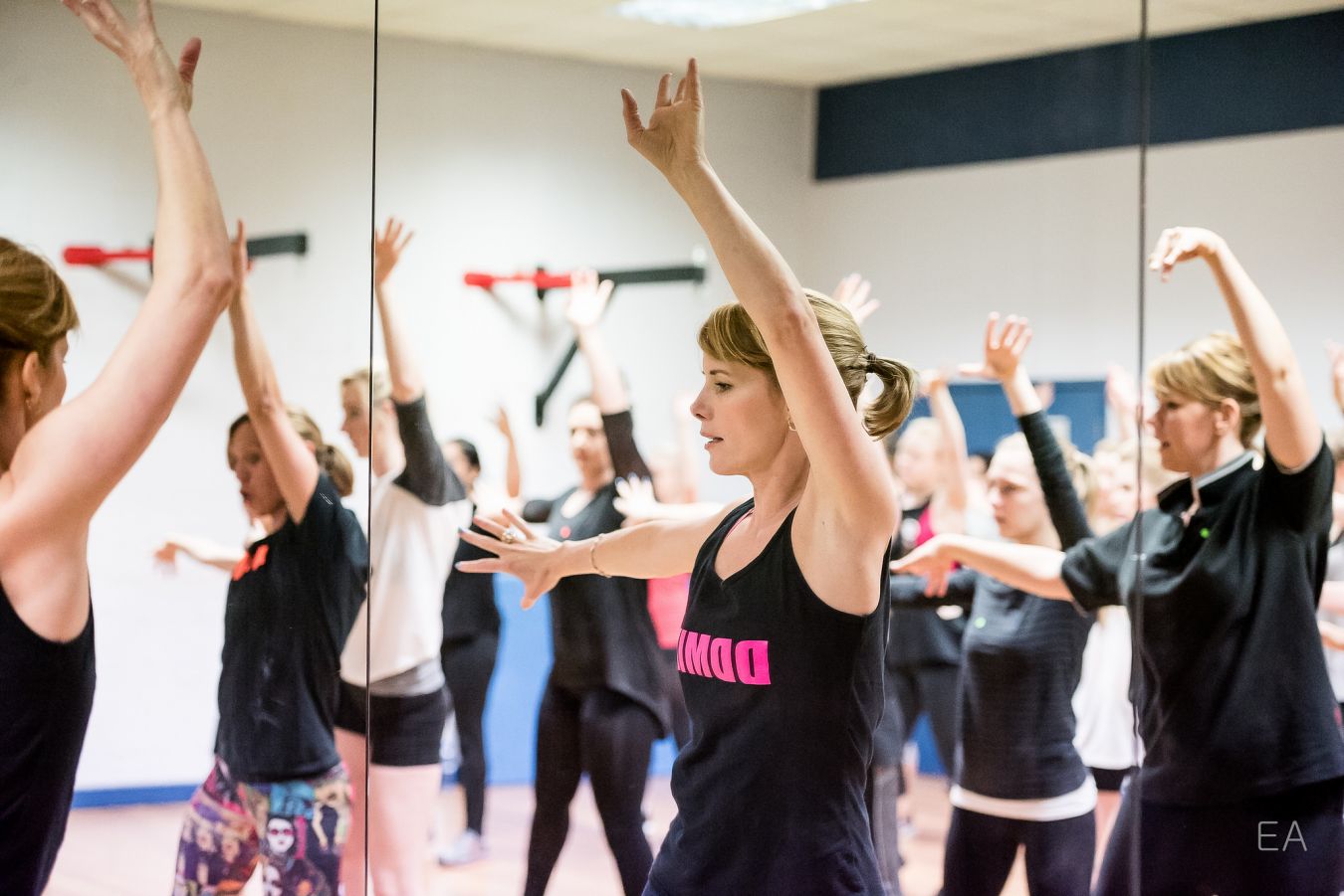 Darcey Bussell took a break from her Strictly Come Dancing judging duties to put Kingston University students through their paces during  an hour-long dance aerobic workout.
