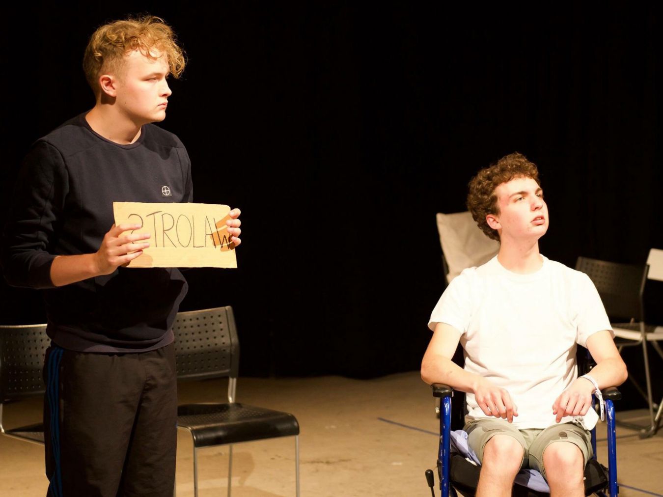 Matthew Mahoney (right) stars as a teenager struggling with disability in a play inspired by the life of Jack Binstead.