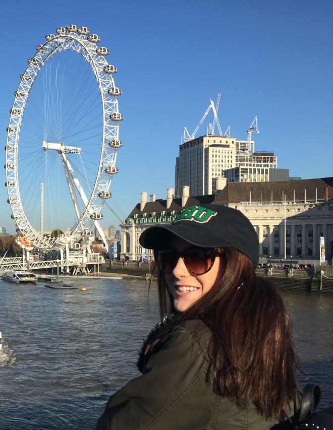 Study abroad student Delaney Gagen on the River Thames