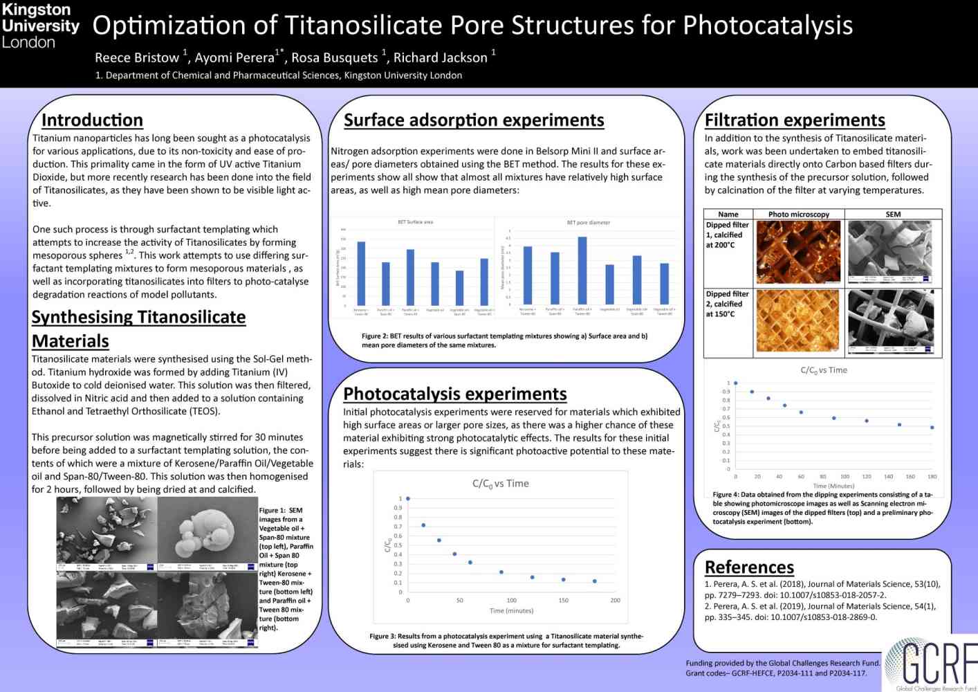 PhD student Reece Bristow presents at KU SEC Research conference 2021 - Poster title: "Optimization of Titanosilicate Pore Structures for Photocatalysis".