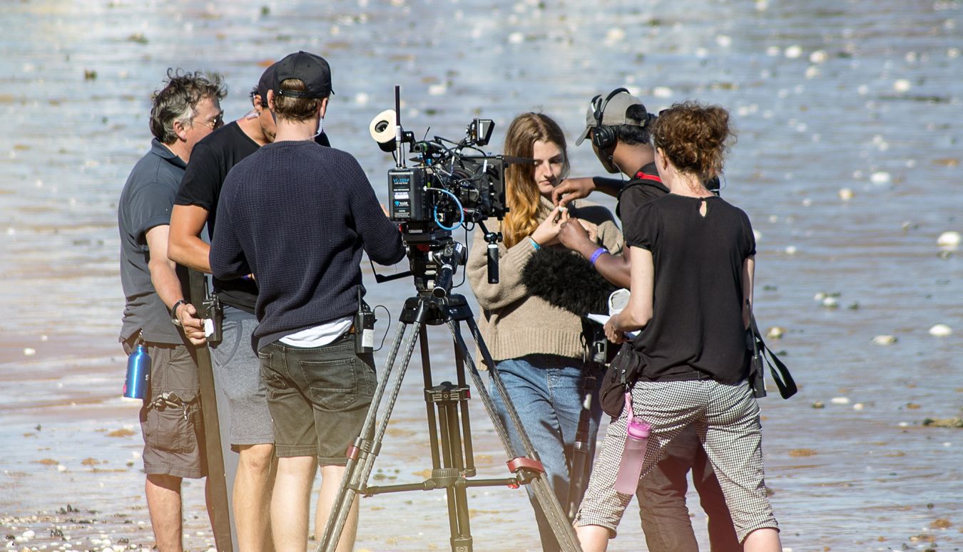 Lorna is prepared by the filming crew before being interviewed as part of the show