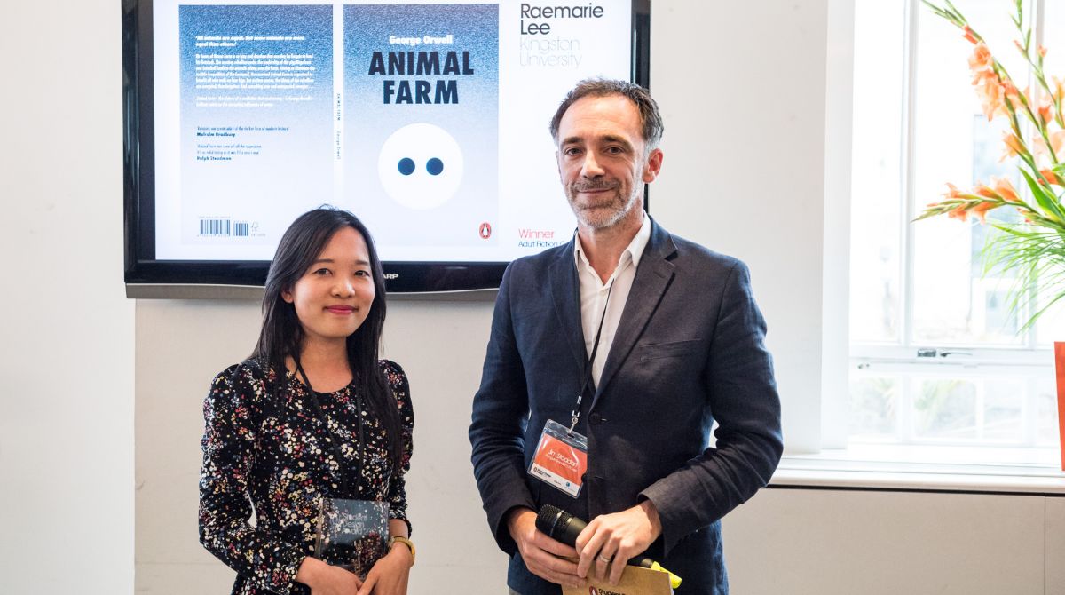 Kingston School of Art designer wins Penguin Random House Student Design Award for minimalist Animal Farm book cover inspired by childhood song