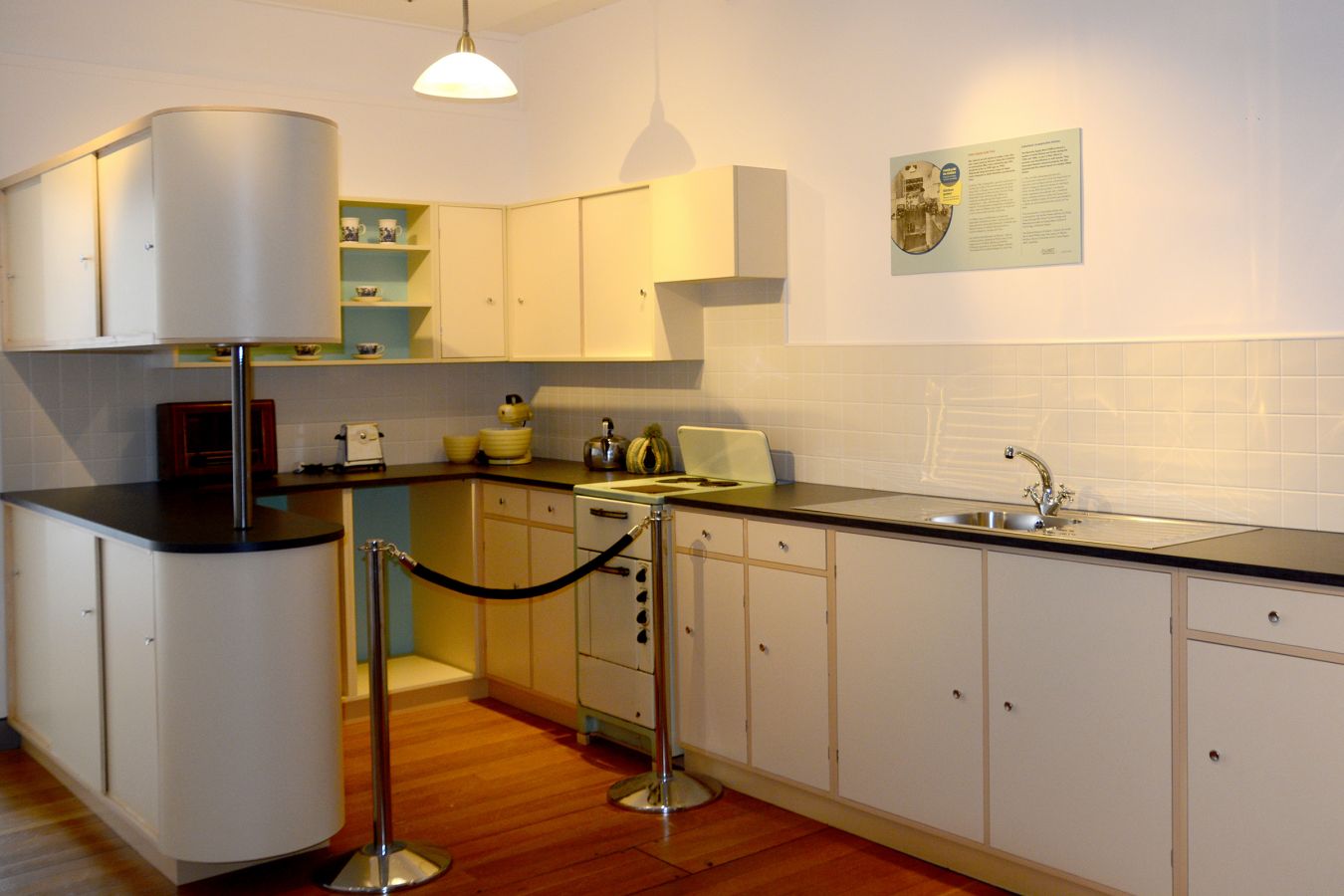 Reconstruction of a 1950s ESB/ICA model kitchen built from historical photographs by Phillip Carey, a furniture design student at Galway-Mayo Institute of Technology.