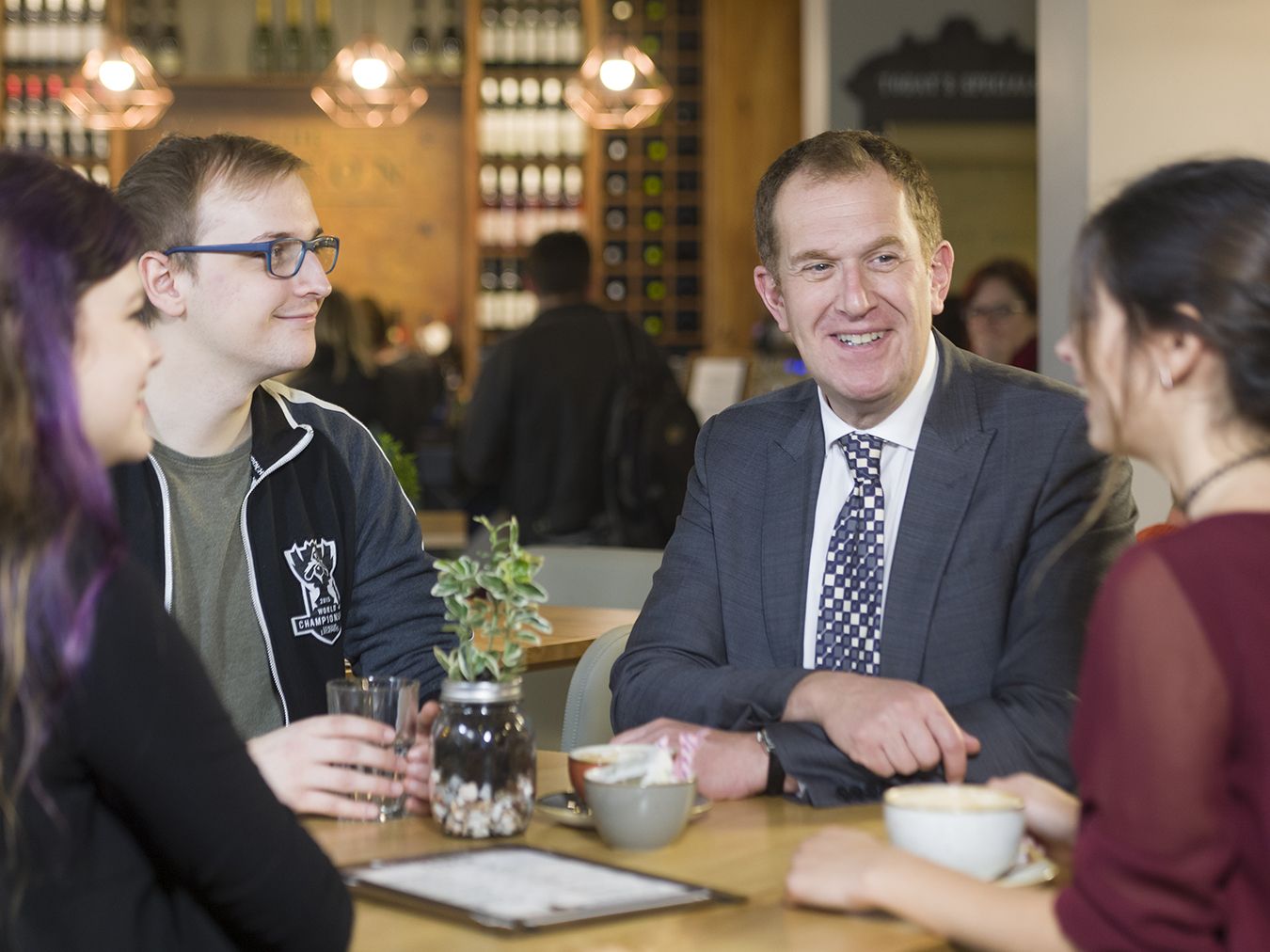 Professor Spier talking to Kingston University students