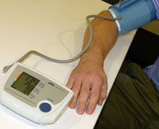 Pharmacy students have been offering free blood pressure tests.