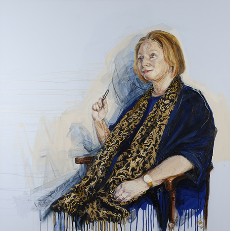 Hilary Mantel's portrait is the only one of a living author on public display in the British Library and will become part of its permanent art collection.