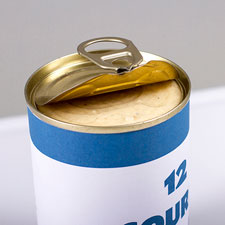 The 12 course canned meal was created as a comment on mass consumersim.