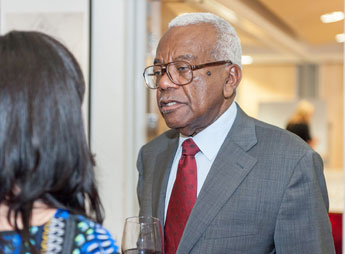 Sir Trevor McDonald shared further words of wisdom when he mingled with staff and students after his  lecture.