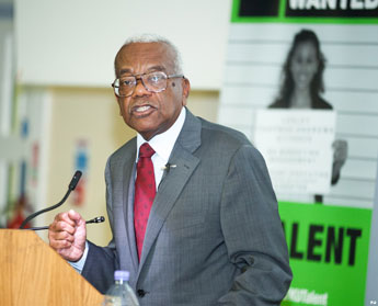 Sir Trevor McDonald gave his student audience plenty of food for thought during the event organised by the University's KU Talent team.