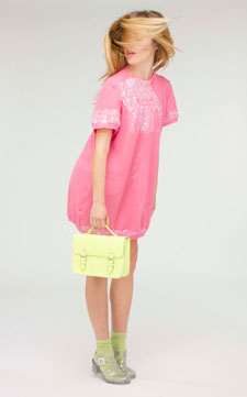 Krista Hendriksen spent hours painstakingly sewing sequins on the short, pink shift dress in her collection.. 