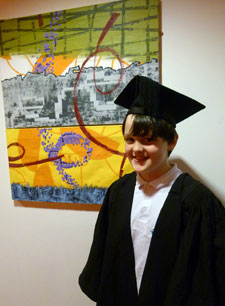 Jacob Booth from St Matthews school in Surbiton was one of the mini-graduates who spent the day at Kingston University.