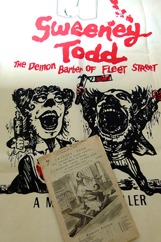 This Sweeney Todd apron forms part of a treasure trove of musical theatre memorabilia from the work of Stephen Sondheim