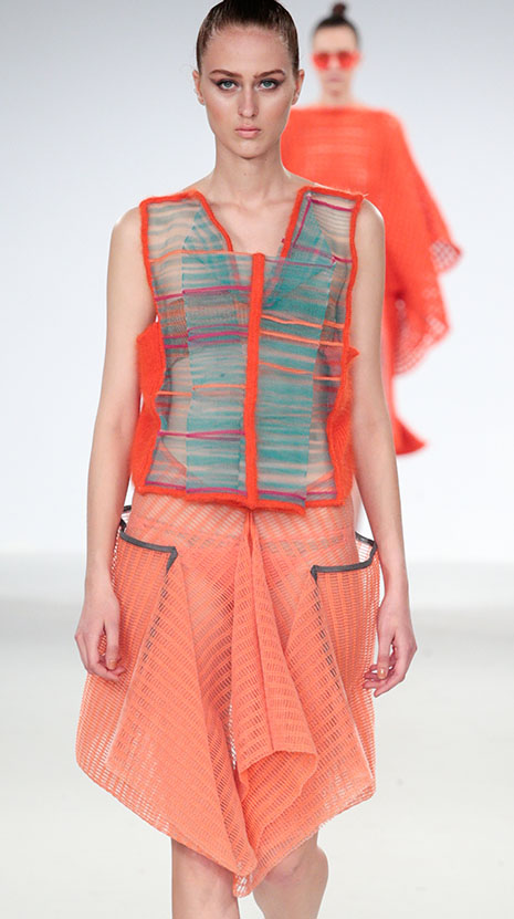 Kingston University fashion student Camile Hardwick was shortlisted for the coveted Stuart Peters Visionary Knitwear award at Graduate Fashion Week for her latest womenswear collection.