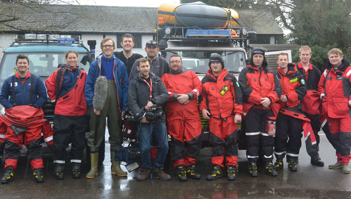 Kingston University's Dr Ian Greatbatch, far left, and his Lowland Rescue colleagues featured on BBC Television's The One Show as the full effects of the flooding hit the headlines.
