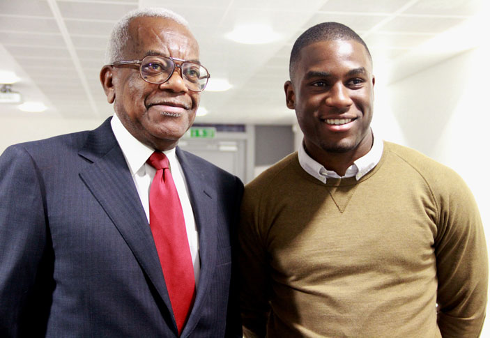 Marketing and advertising student Kudus Suleman was thrilled to meet Sir Trevor McDonald.