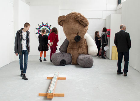 Fine art student Basim Furughi created a giant teddy bear.