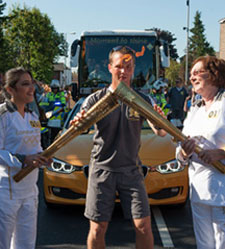 Huge crowds turned out to see the Olympic Torch Relay pass through Kingston.
