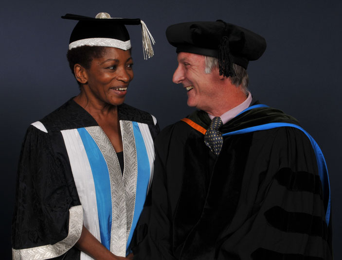 New Kingston University Chancellor Bonnie Greer with the Director of Kingston Writing School Dr David Rogers.