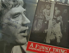 Amongst the memorabilia is a signed photo of Frankie Howerd starring in the 1963 London premiere of A Funny Thing Happened On The Way To The Forum.