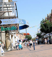 Shoppers flocked to Kingston town centre during the Olympic cycle races.