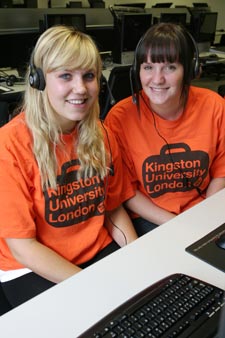 Kingston student Tiffany Cavanagh (right) is ready to help students follow in her footsteps and enter the University through Clearing.  
