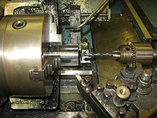 A section of the rocket motor in production.