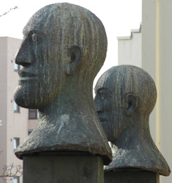 The bronze heads designed by the late Dame Elisabeth Frink have been an imposing feature at the Montague Shopping Centre in Worthing since 1990. Picture: Chris Lowe