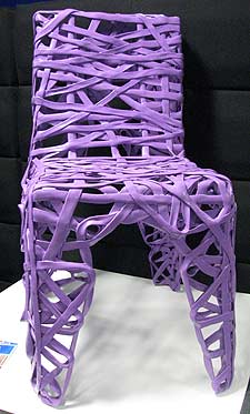 Chair made from recycled plastic shopping bags by Richard Liddle of Newcastle-upon-Tyne based Cohda Design.
