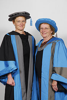 Professor Fiona Ross, Dean of the Faculty of Health and Social Care Sciences (left), and Professor Shirley Smoyak.
