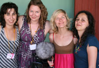 Kingston Universityâ€™s all-women w.in.c films collective (From left to right) Sabela Pernas Soto, Abbe Fletcher, Petra Niskanen and Claudia VÃ¡squez Ramirez attracted the attention of Cuban television and radio.