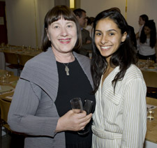 Professor Catherine McDermott with MA Curating Contemporary Design graduate Ariana Mouryalis who organised the dinner.