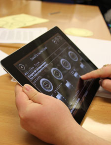 The students have been using an iPad app, which replicates the behaviour of the code breaking machines, to help them prepare their teaching materials.