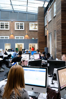 The new learning resources centre's bright and airy interior has already proved popular with students.