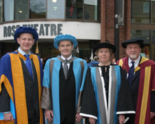 Professor Matthew Humphreys (far left) said Mr Kay was a great inspiration to current law students at Kingston.