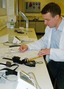 Dr Chris Easton recorded results from physical exercise tests to assess the players’ fitness levels.