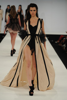 Francesca Armstrong's collection debuted at Kingston University's show at Graduate Fashion Week.