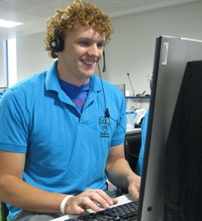 Kingston University student Fraser Robinson is a Clearning hotline supervisor.