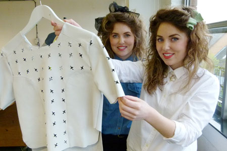 The duo have used techniques such as laser cutting in their final year fashion project. 