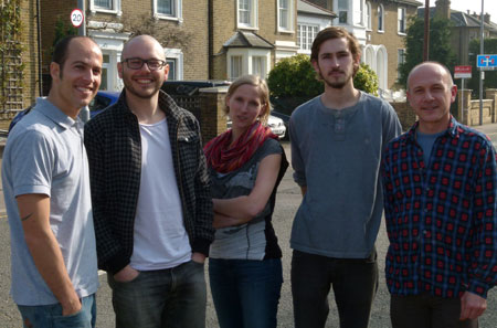 The Green Key team (L-R) Andre Vigil, David Singer, Anne Schoettle, Jonathan Pye-Finch and Martin Cobley who are all studying design for development at Kingston University.