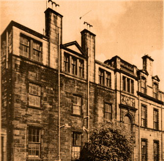Rare find, exterior photograph of the Glasgow Hospital.