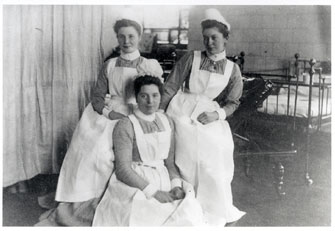A group of young nurses at the Glasgow Hospital for Sick Children.